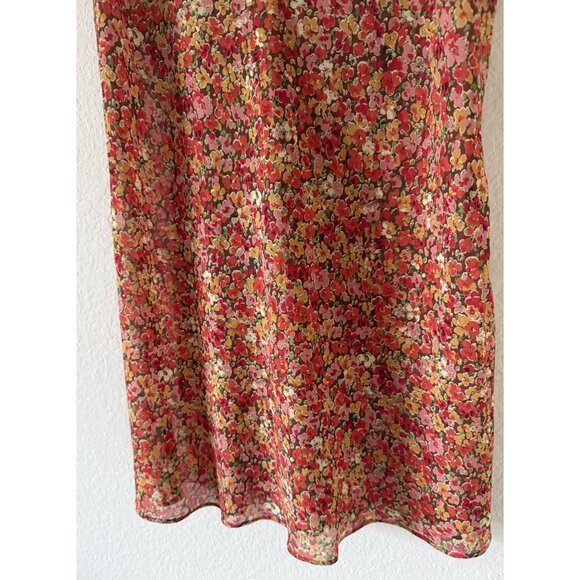 Victoria's Secret Y2k Floral Orange Paisley Adjustable Slip Dress Size Large - Picture 2 of 6